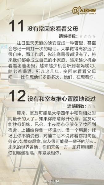 有圖有話|大學(xué)最遺憾的16件事，你中槍了嗎？